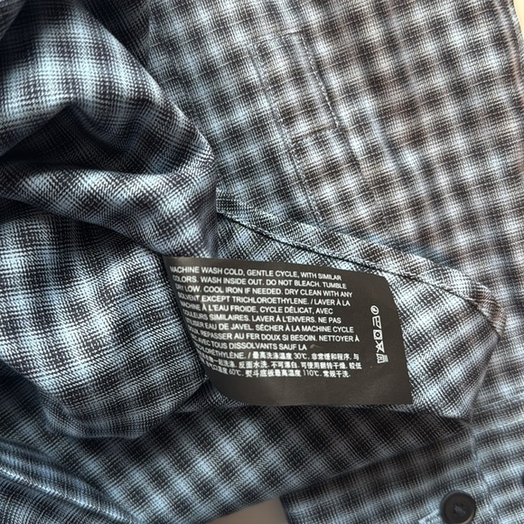 Men's Theory Blue Checkered Shirt - Picture 6 of 8